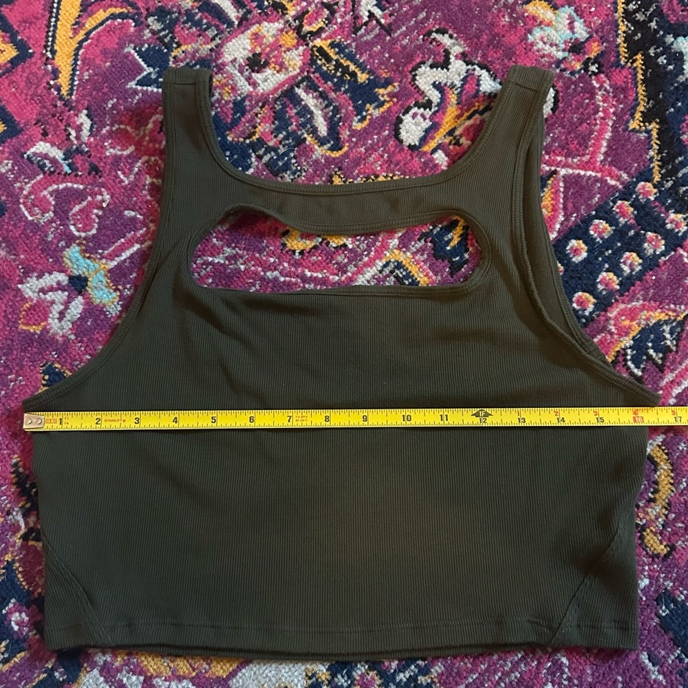 lululemon athletica Olive Green Open-Back Crop Tank